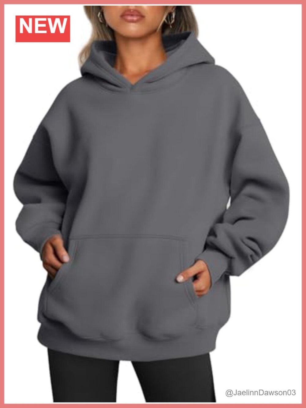 Oversized Pullover Hoodie Fleece Sweatshirt Drop Shoulder Kangaroo Pocket